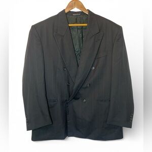 Men's Wool Blend Black Double-Breasted Blazer Torriant Spirazione Italiana